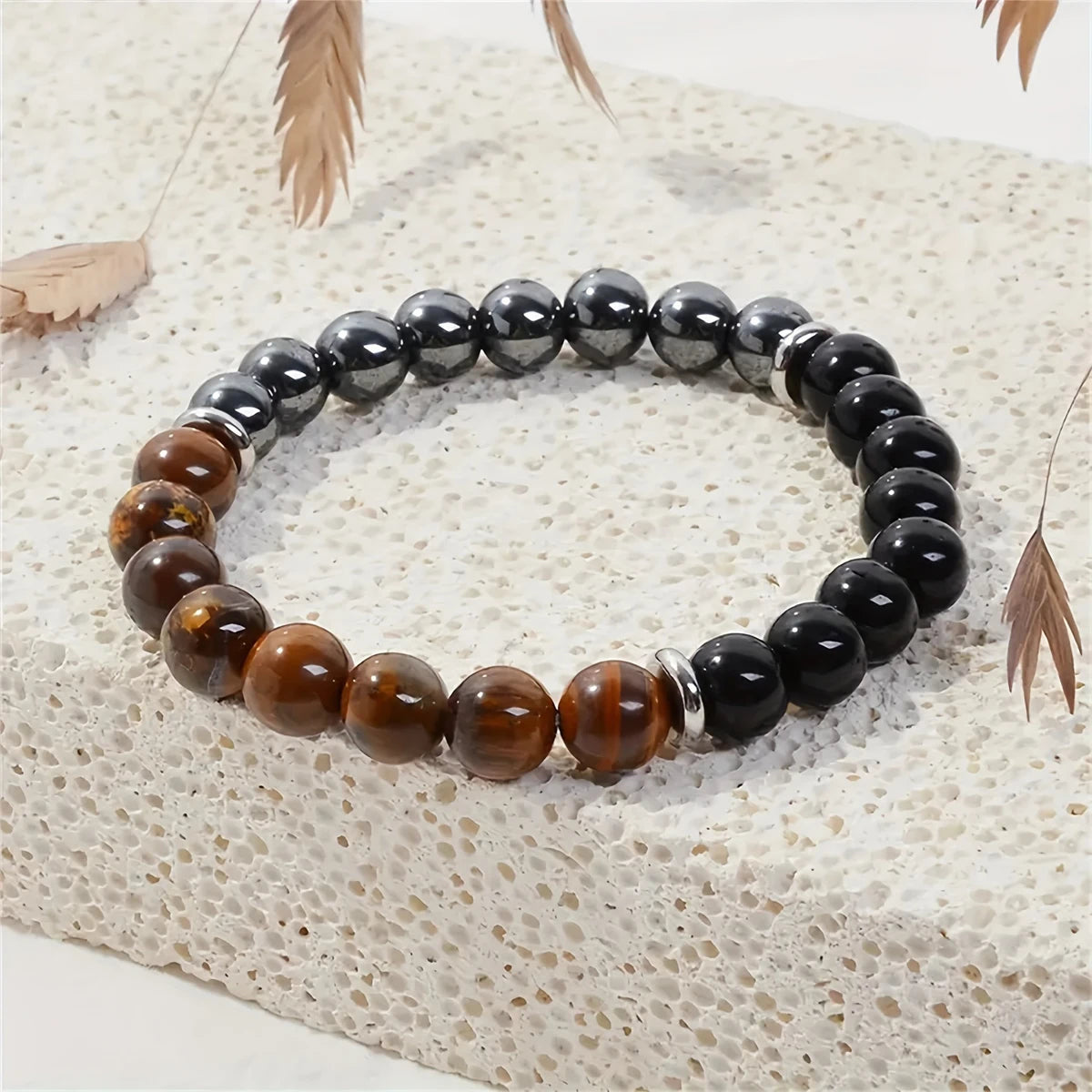 Triple Protection Bracelet – Tiger Eye, Black Obsidian & Hematite
