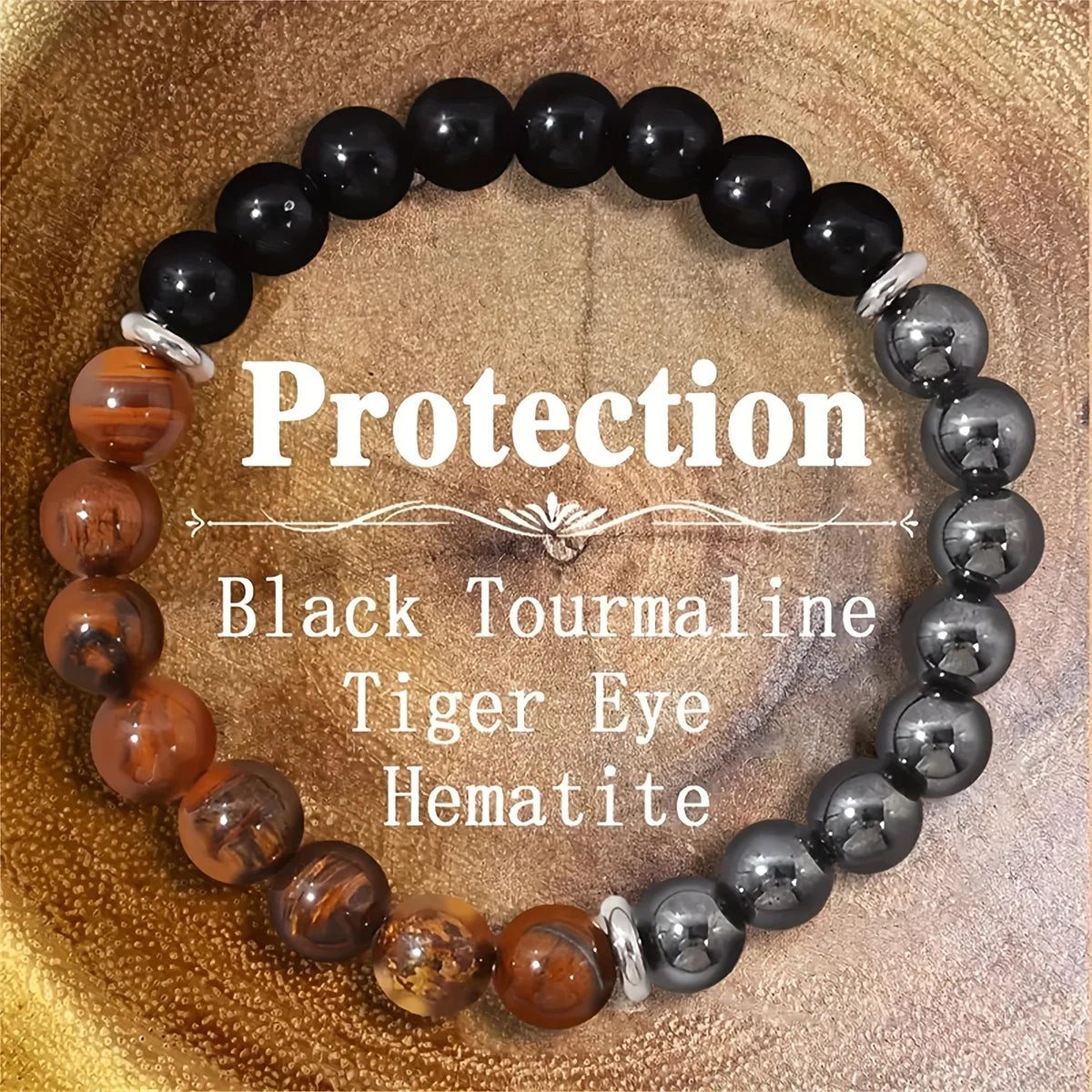 Triple Protection Bracelet – Tiger Eye, Black Obsidian & Hematite