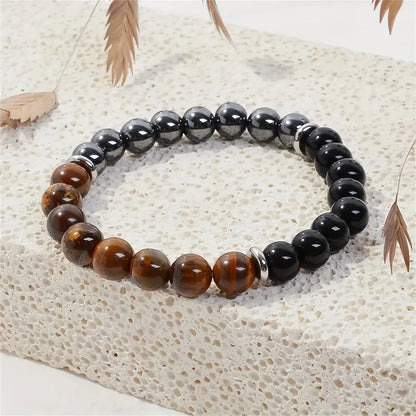 Triple Protection Bracelet – Tiger Eye, Black Obsidian & Hematite